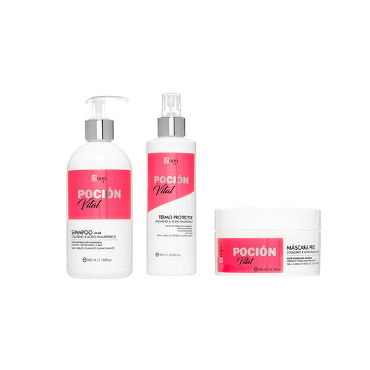 Kit Reparacion y Nutricion Capilar Shampoo + Mascarilla + Spray Termoprotector Poción Vital